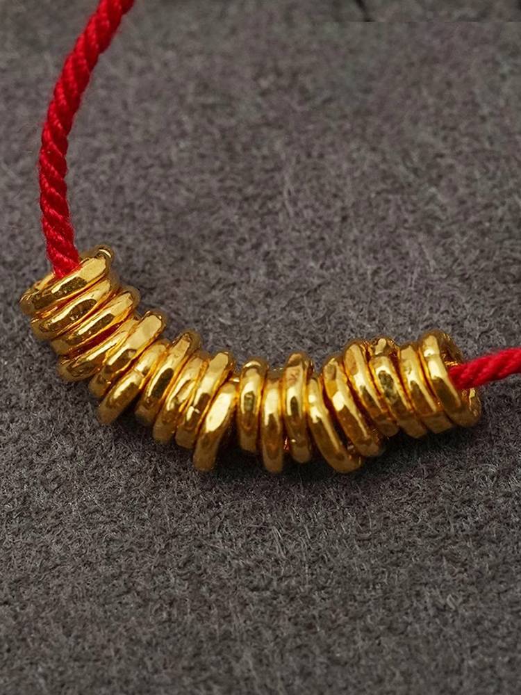 [HeyDay] Foot gold 999 bright noodle entanglement gold DIY bracelet hammer pattern entangled pure gold bracelet accessories