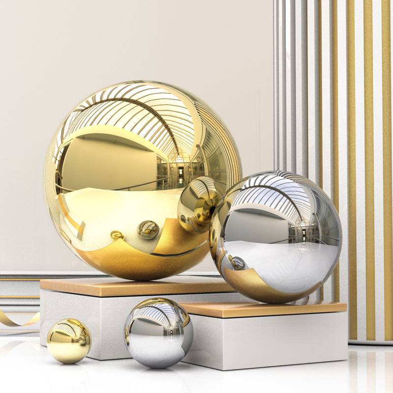 Stainless steel titanium ball boutique hollow ball bright surface metal decorative ball golden ball thick floating ball -plated titanium plating ball