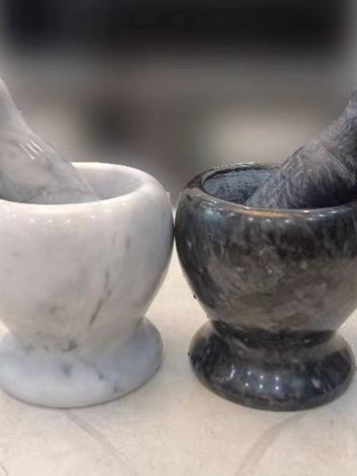 Natural marble pounds garlic mortar garlic mortar pressed garlic mud, pounding garlic cans home grinding stone nests