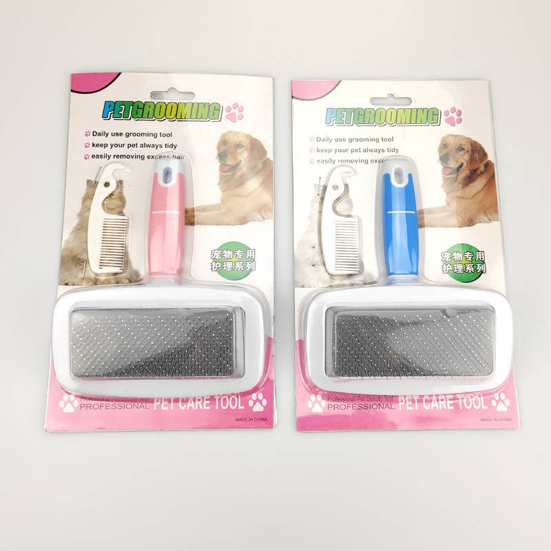Pet needle combing beauty comb, large thick steel comb, floating fur dual row single -row single -row combing combat cushion fluffy comb