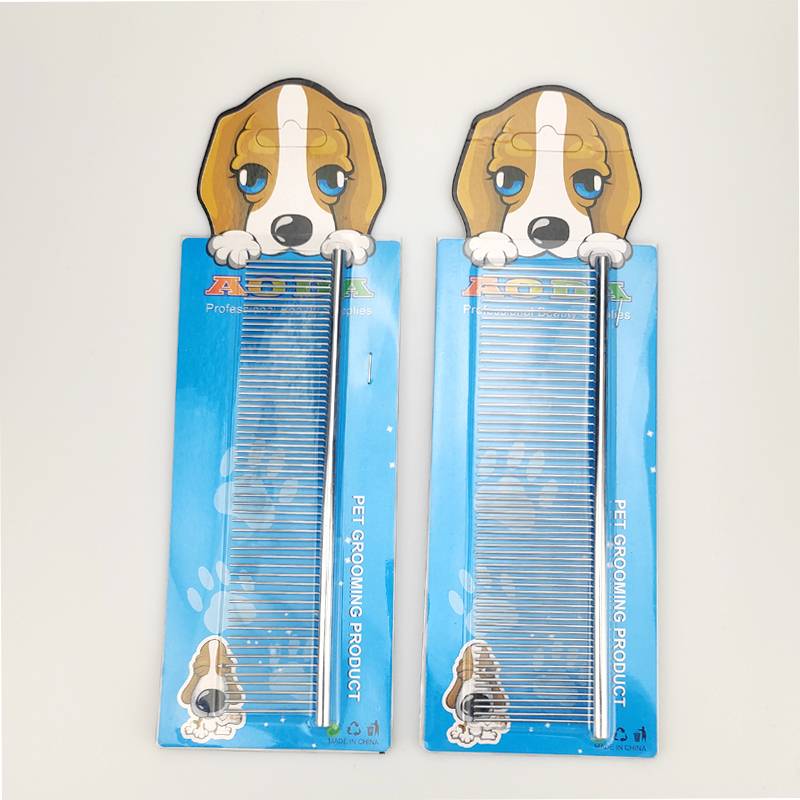Pet needle combing beauty comb, large thick steel comb, floating fur dual row single -row single -row combing combat cushion fluffy comb