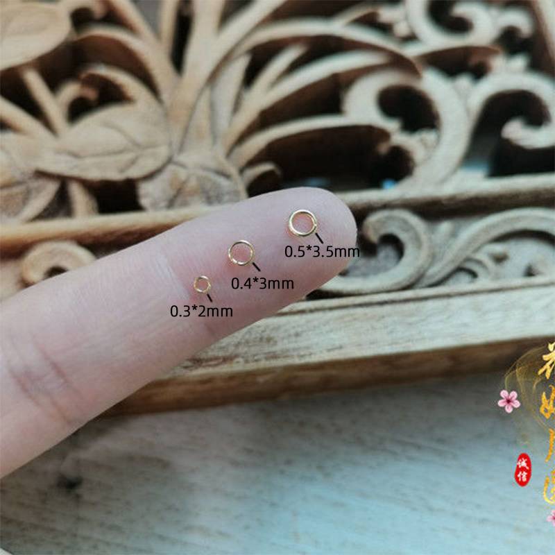 Not the earrings, fine super trumpet 1/2/3mm connection ring open mouth, stainless steel plating gold