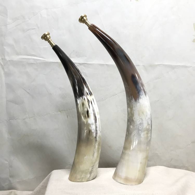 Professionals use black and white yak horns black water cow horn bronze speakers ethnic musical instruments non -professional