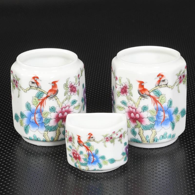 Thrus wax, bird can blue and white suit cup, bird food, Bailing Water Bowl wax, Aibi Ge Ge Ge Ge Geyo Jingdezhen