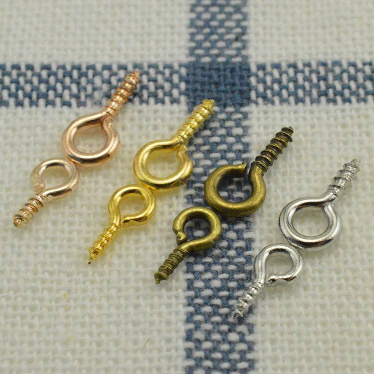 Self -attack sheep eye screw DIY handmade jewelry accessories pearl pendant pendant sheep horns nail keychain hook material