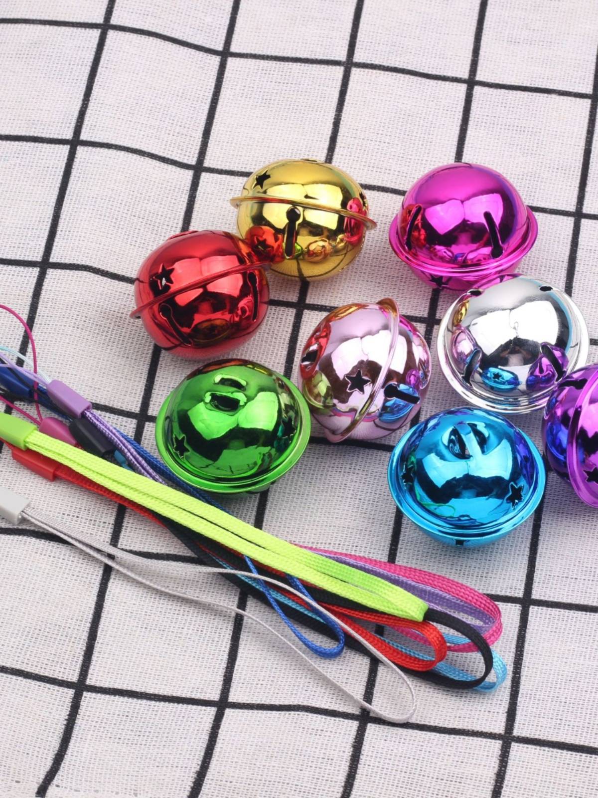 Christmas bell DIY handmade metal color five -star bell jewelry accessories iron large electroplated pet pendant