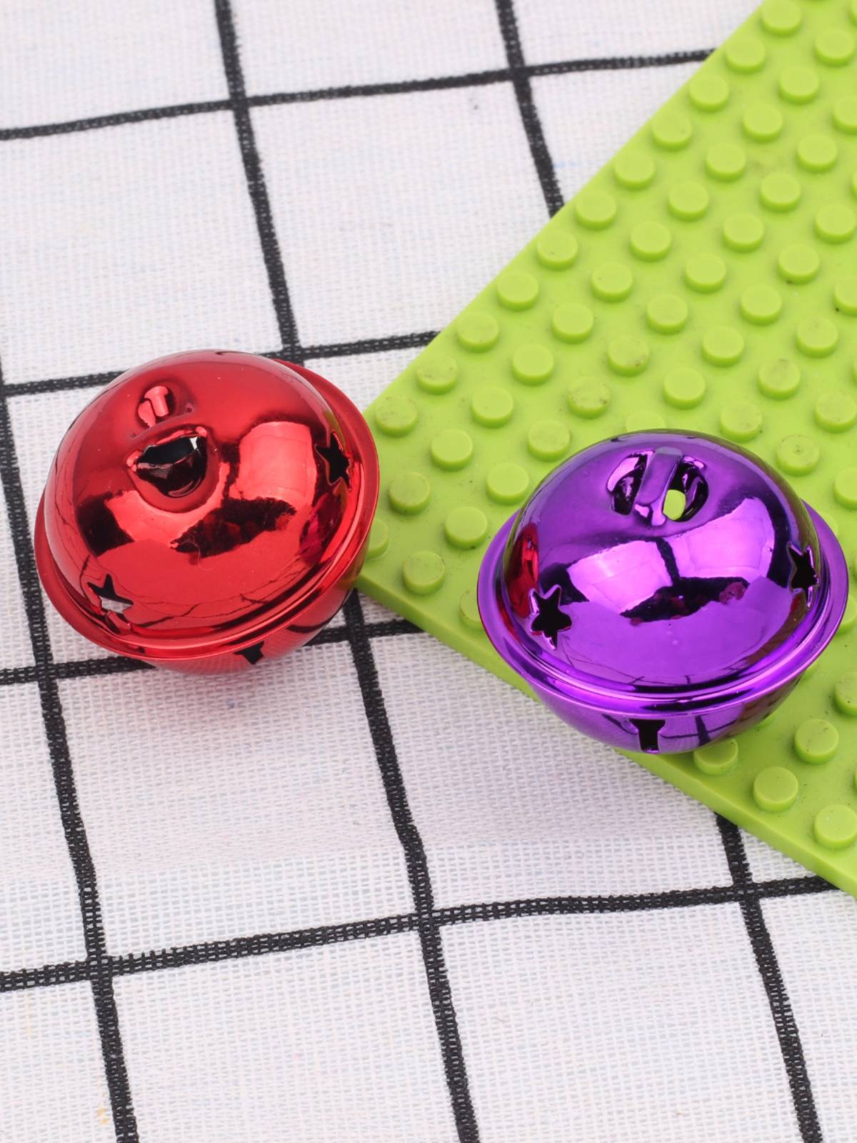 Christmas bell DIY handmade metal color five -star bell jewelry accessories iron large electroplated pet pendant