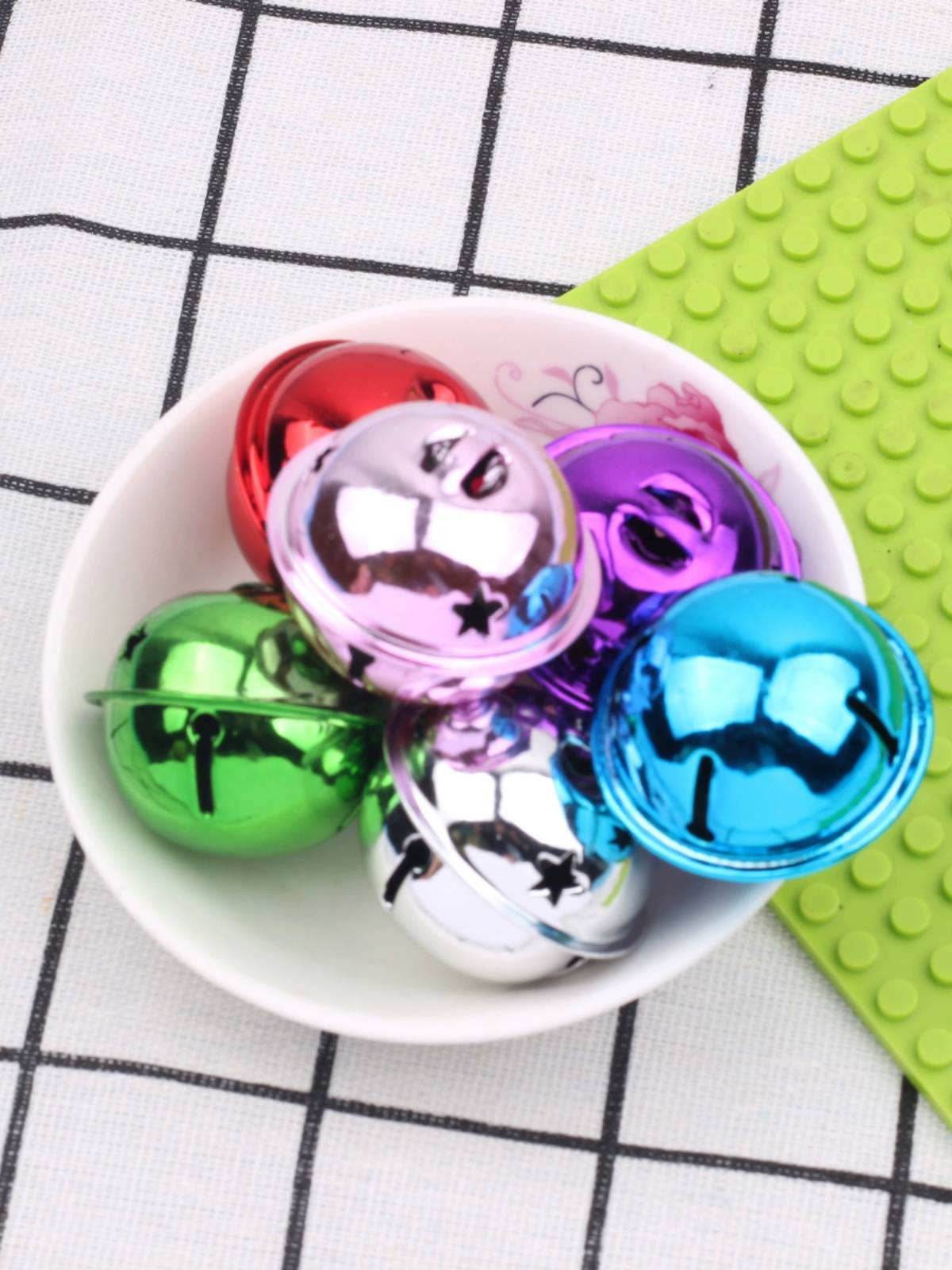 Christmas bell DIY handmade metal color five -star bell jewelry accessories iron large electroplated pet pendant