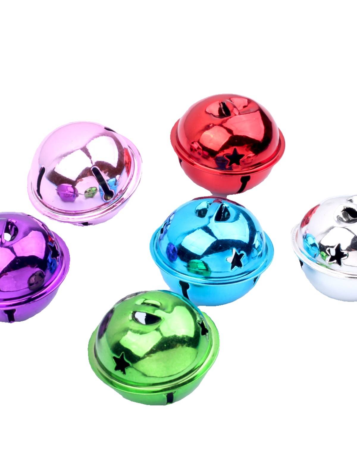 Christmas bell DIY handmade metal color five -star bell jewelry accessories iron large electroplated pet pendant