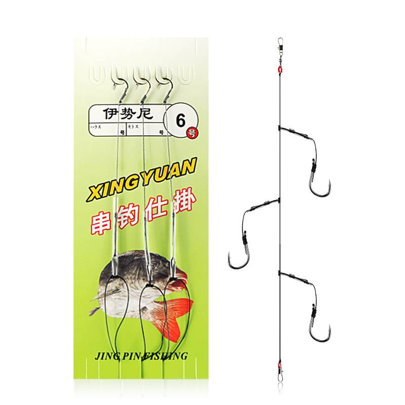 Dali string hook wire group anti -entangled glue tube throwing rod fishing group Isenion sprinter hook yellow spicy Ding Ding No. 4 3