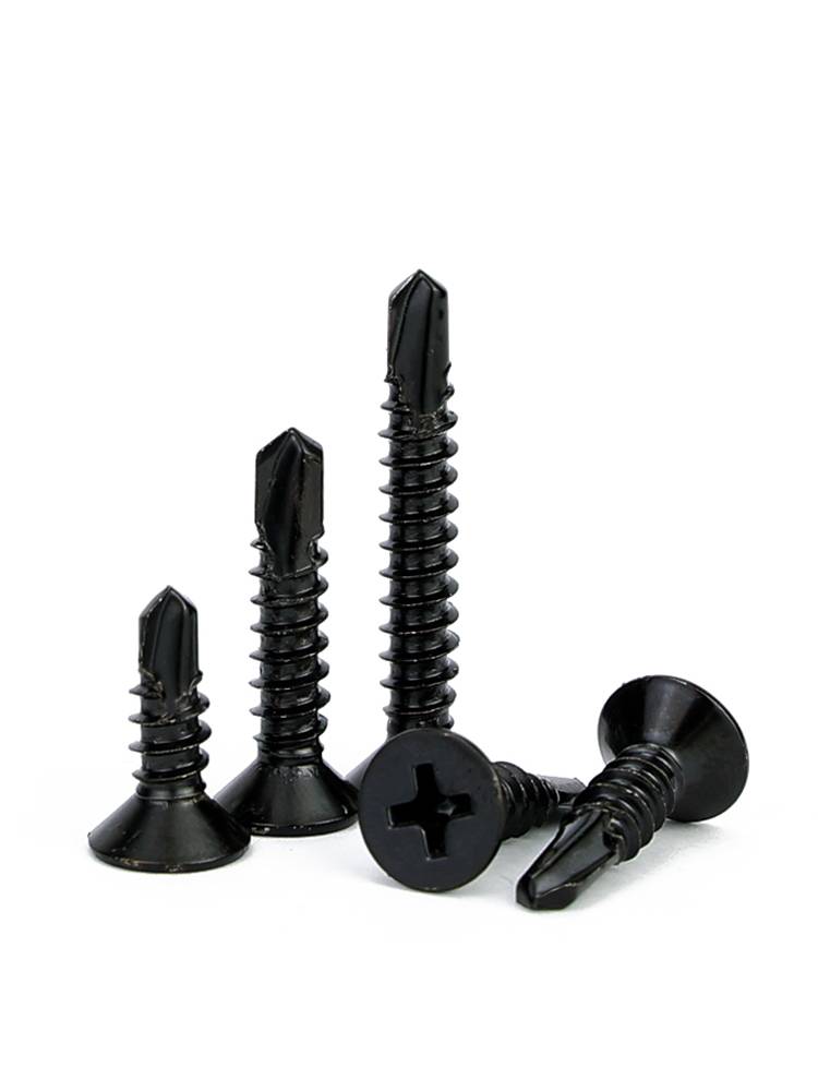 The gold over 410 stainless steel, black and zinc crucifixed to its own tail screw