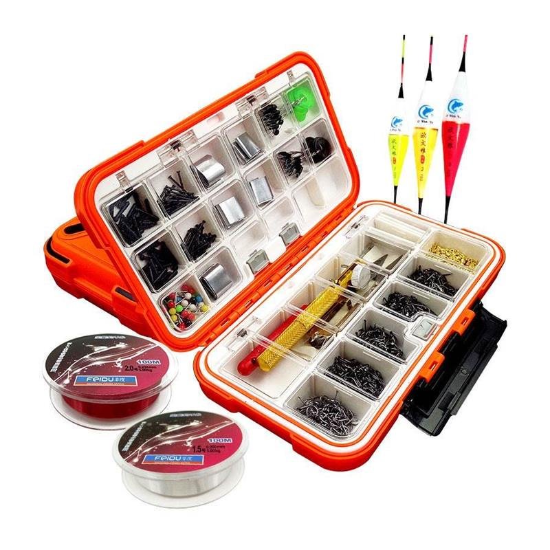 Fishing gears are full of fishing gear and gears are equipped with a small collection box for a floating combination of fish。