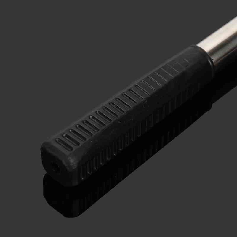 with a thick wrench, b with stainless steel, a rod with a fishing gear, and a steel stub