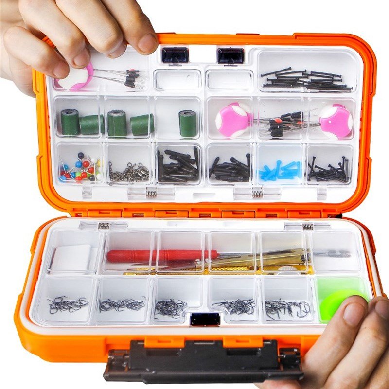 Fish hooks full of waterproof little gear boxes full of bulk fishing gear
