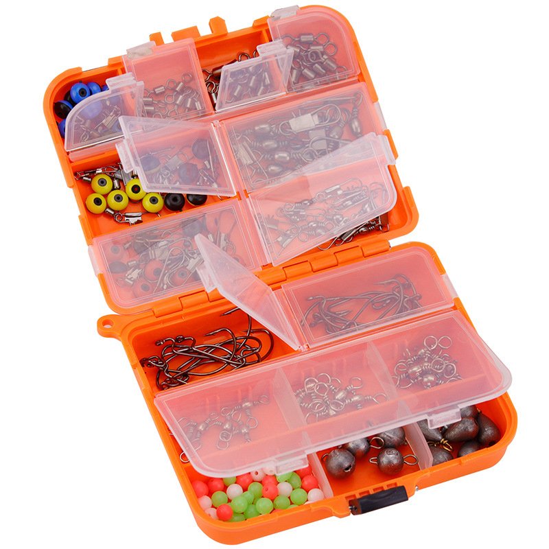 Wei and 165 items of ludicose hooks with a Texas fishing kit for cross-border fishing gear