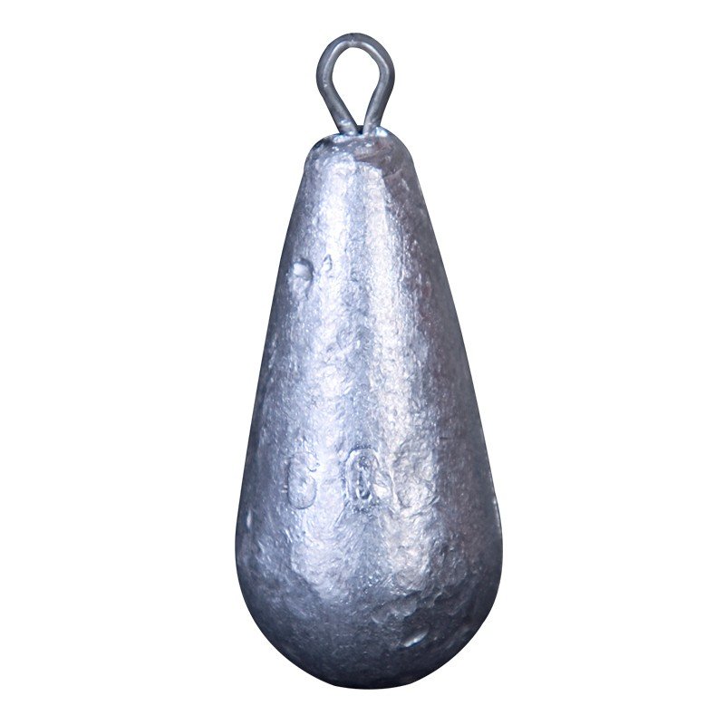 Lead fittings for a pole with rim drops of willow-like lead to the hook of a fishing pole