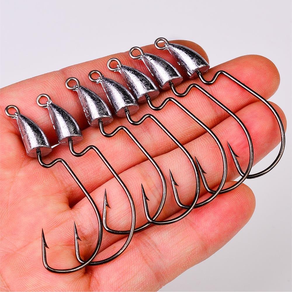 a hook-in-a-barbed lead hook 5g 7g 10g 14g mollusk hook with retouching tracker gears