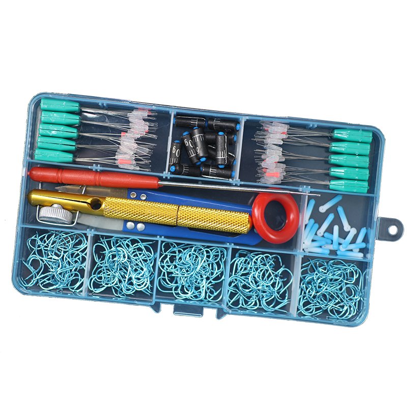 A full set of fish hooks, a full set of full-made fish hooks, a bulk-load fishing gear kit, full of gear and gear