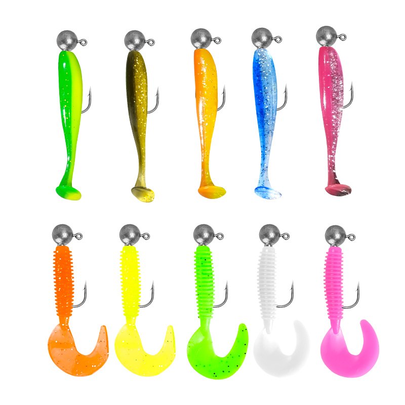 Luya Bats lead hooks with t-tailed baits, far away from the mollusk T-tail baits, one-tailed t-tailed t-tailed t-tailed fish, t-tailed fish