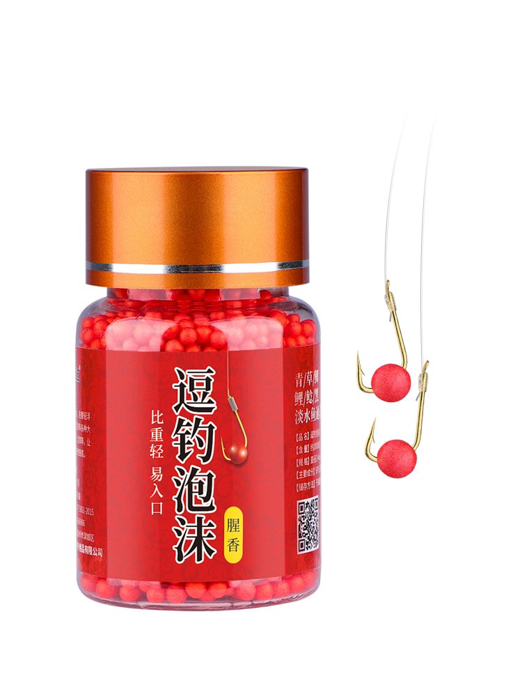 Slurping foam bait to fish with bead beads, traditional wild fishing with carp plumblets