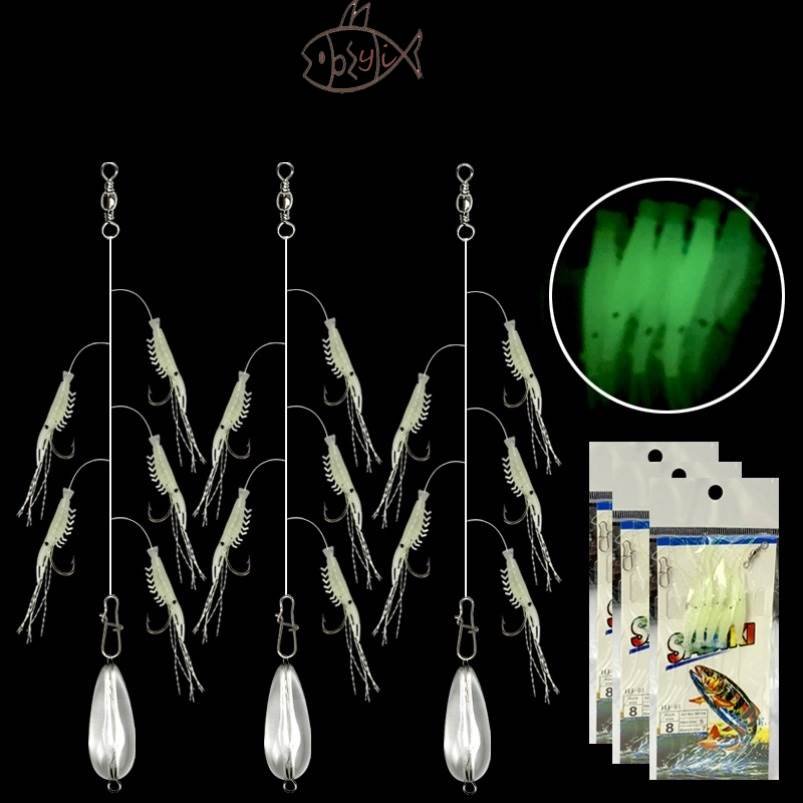 The new Japanese import of Luya baits for slugs and fluorescent fluorescent shrimp night-light fresh water