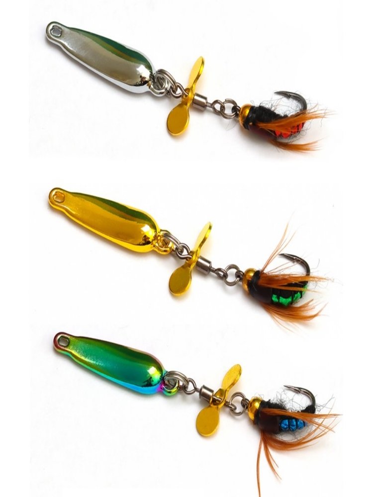 The Kung Fu fly spins the blade hooks to transform the river's micromechanical Luya false bait fly team