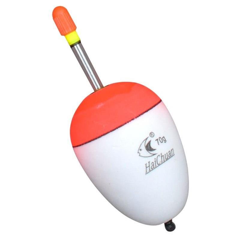 A long bellow floats on a red EVA foam 40-50g, with a night-light stick to float