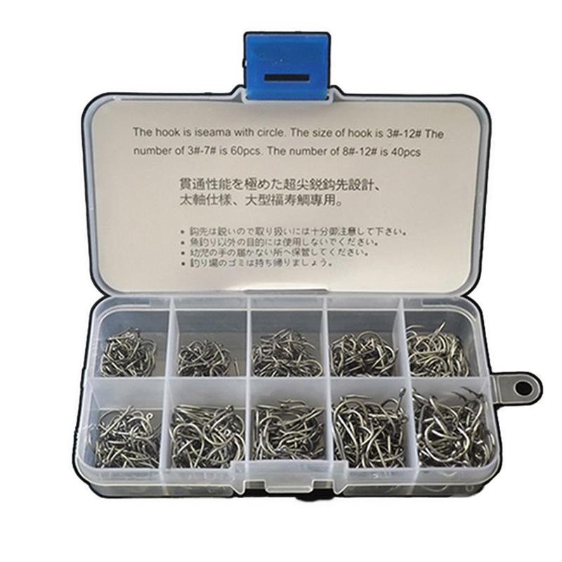 Ten boxes of Izzini hooks, rewind hooks -- 400 rings/tackles No. 12, fishing gear