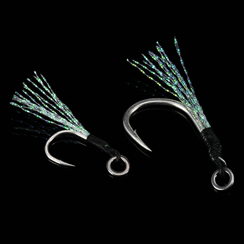 ALLBLUE'S SINGLE-COATED IRON-COATED TAIL HOOK WITH A ONE-RING, FAR-FLUNG-BOARD CROTCH