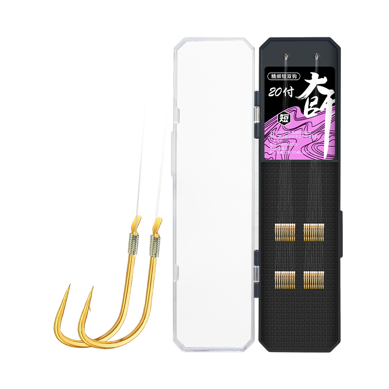 The super-short-coated double-coated fish hooks tied up a stream of chords fishing for 20 for the gold-slinged chords