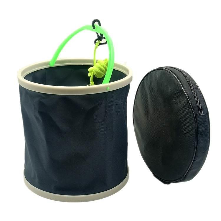Fishing gear supplies, water cans with rags and ropes, and buckets of live fish
