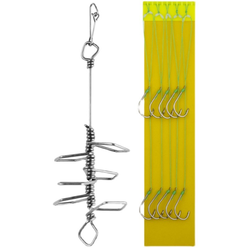 Squirts are tied up with a double hook to the nest