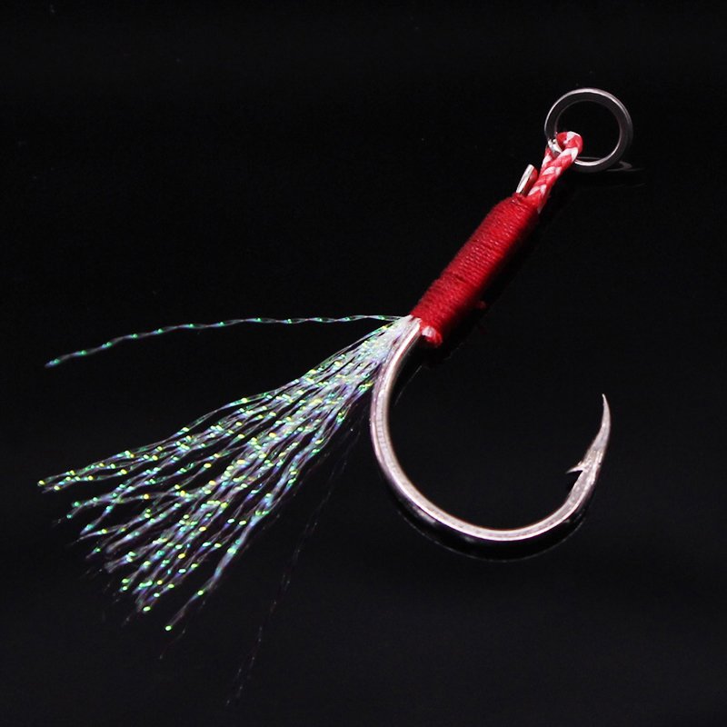 Cracker hooks, long-wired white nickel hooks, slow hooks, embalming belts, stingers, sea hooks, tow hooks