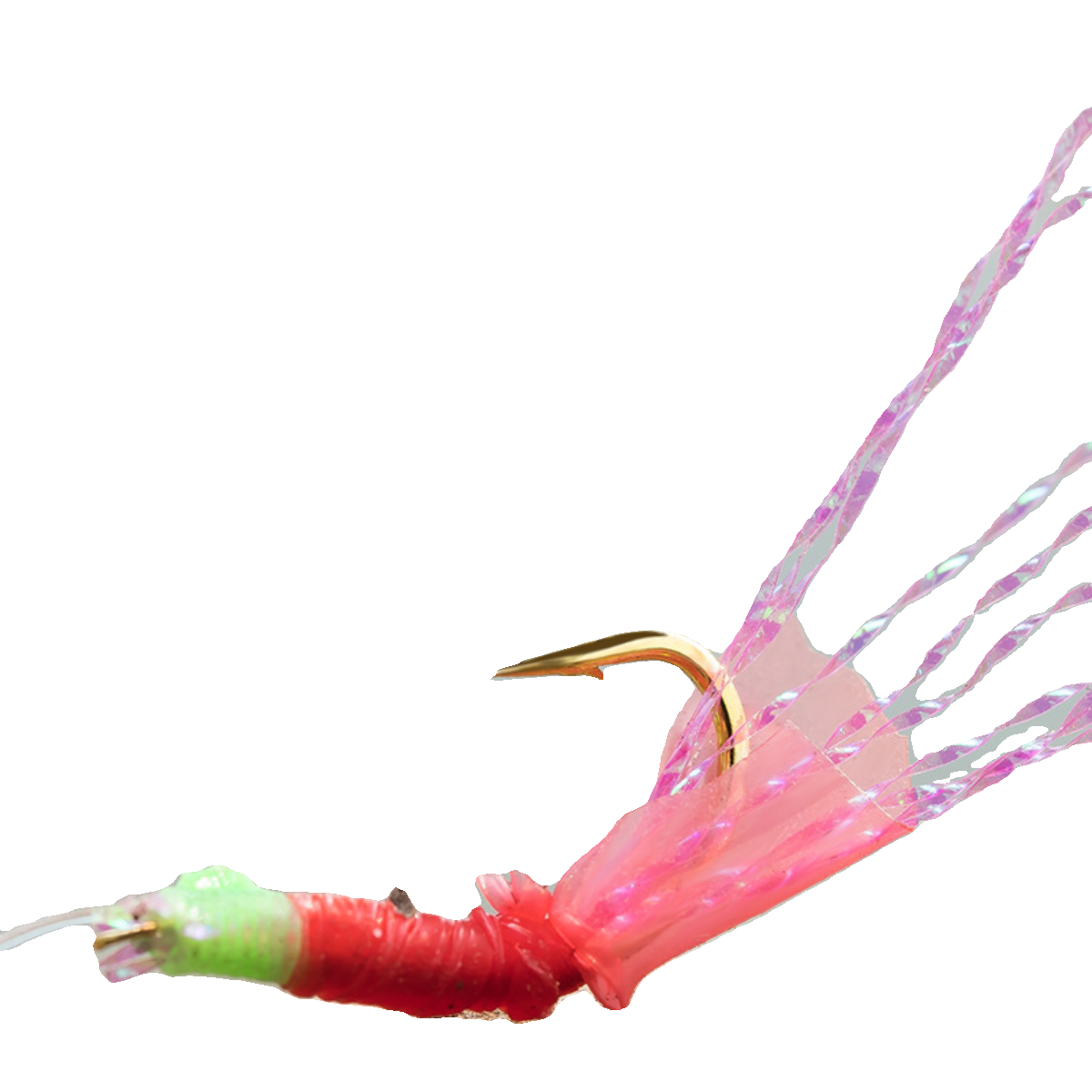 White-coated, raw shrimp-skin hooks, red-skin fish-fish-fish-skin hooks, with a leashed tracker, gold-maided shrimp-skin hooks