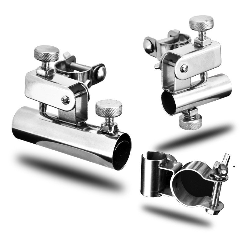 3 SETS OF NEW STAINLESS STEEL PLATE-CHAIR FITTINGS WITH A THICK, FINELY FINE-TUNED L-BARREL