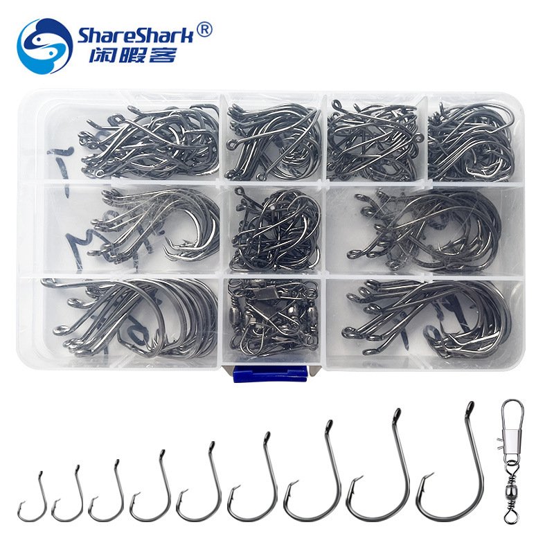 170 gear sets of 7384 high carbon steel octopus hooks with stinging hooks