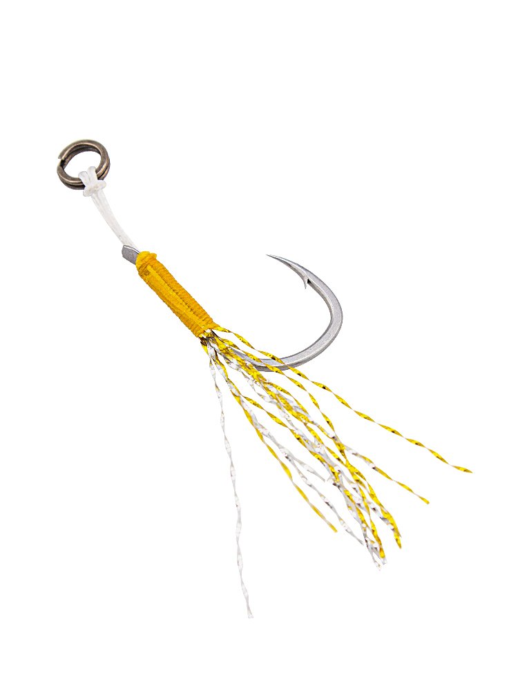 The hog, the rust-proof one-on-one hook with Isenyi's hand to strengthen the hook-up baitfish and to modify the hook