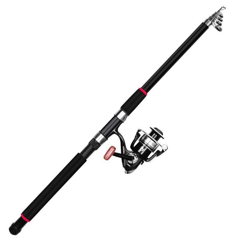 Sea poles packaged with a combination of fish poles, far away, and a full set of fishing rods
