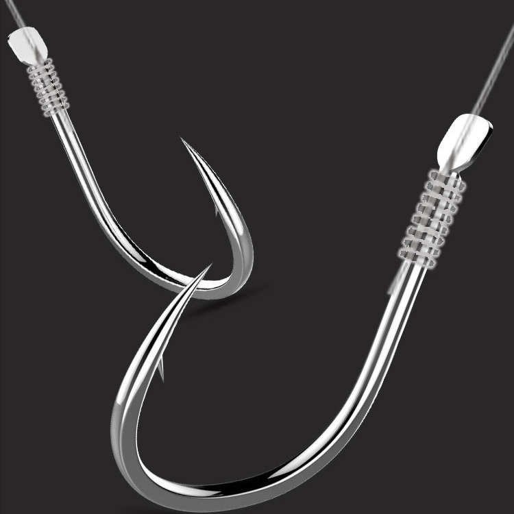 The hooks are tied to a sub-coated double-coated set to protect the entanglement of the cufflinks