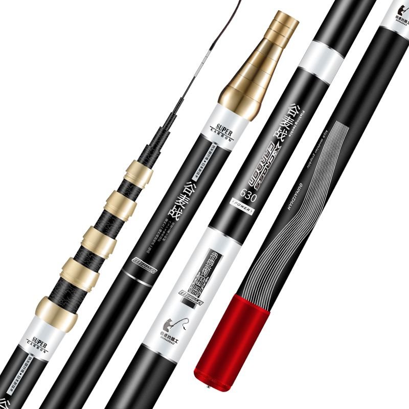 Locating fishing poles, short stream poles, 19's, with super-light, super-hard, 28's multi-positioning poles