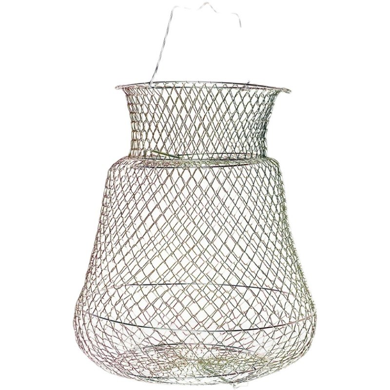 Crab metal fish cages are dryed out and fish-net fishing supplies are folded