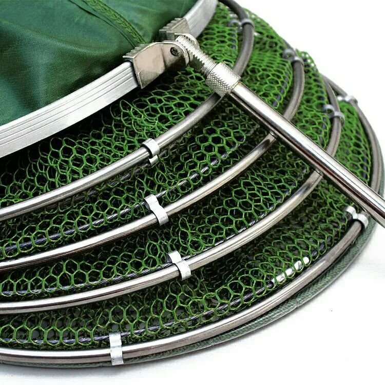 The stainless steel-fishing net protects fishers from fish bags folding multiple functions with thicker dry nets