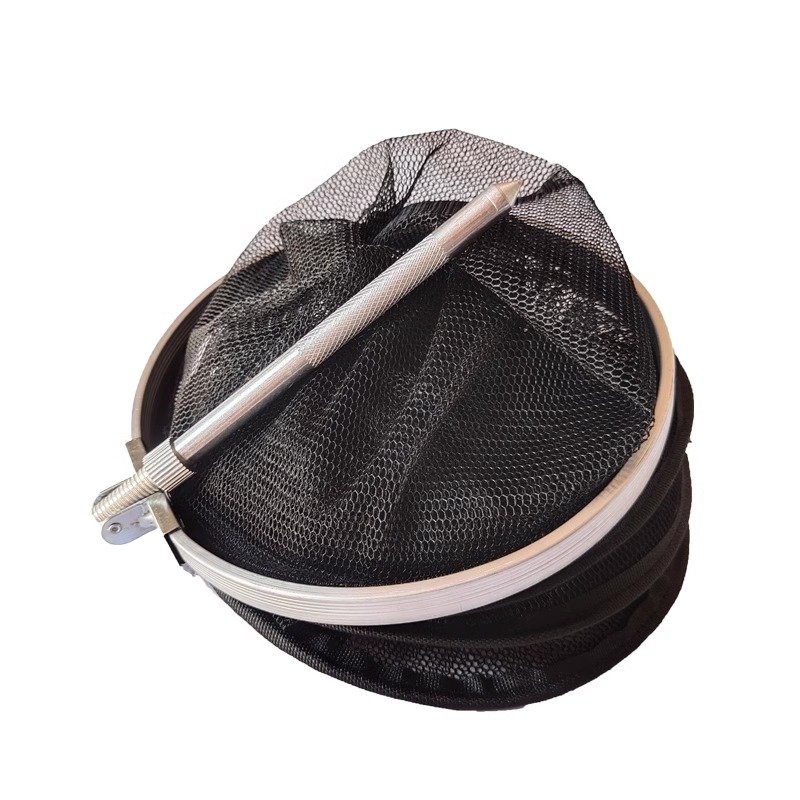 The wild fishing can take the small fish and the small fishing net to dry up the little net-like eye of the stream