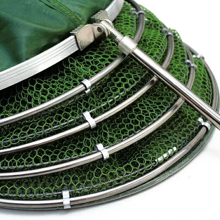 The stainless steel-fishing net protects fishers from fish bags folding multiple functions with thicker dry nets