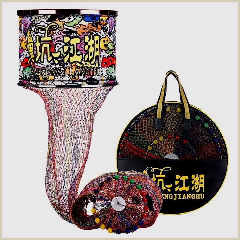 A new, hand-made double-width-dry-weaving net for a thick black pit