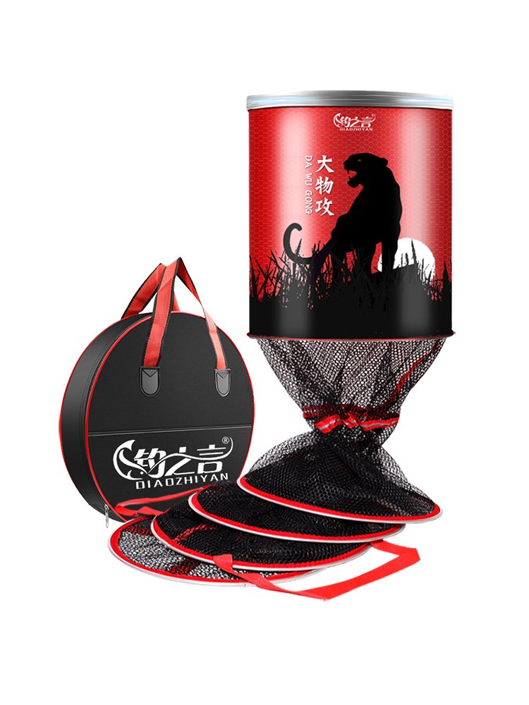 Fish-fishing nets with thick nylon black pits and fish-fishing net-covered fishing gear