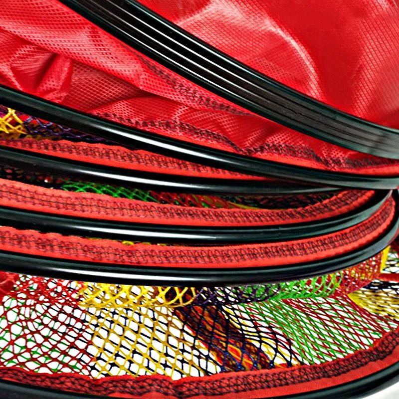 The nylons are thickened with rubber-coated fish, and it's hard to weave a fisher's net