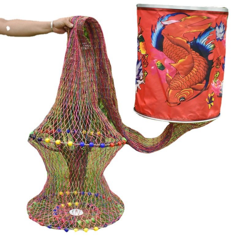 Hand-made crocheting of black pits and duct-proof nylon fishing nets