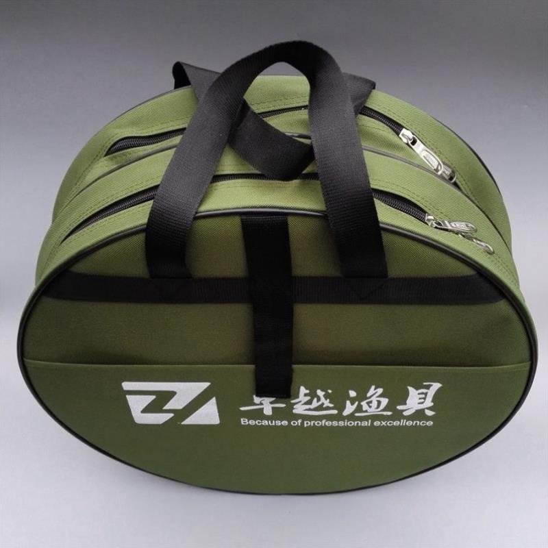 the canvas is thick, waterproof, small, 45c50cm round fishing gear packs