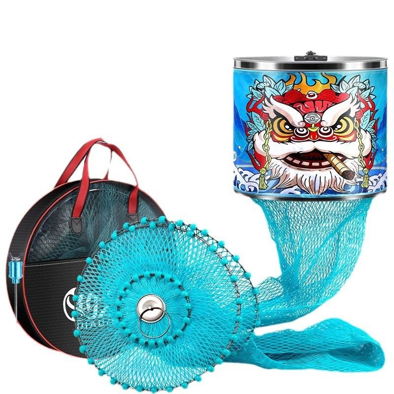 Black pits, net-backed, thicker, stainless steel collage, rubber-coated fishing net fishing gear